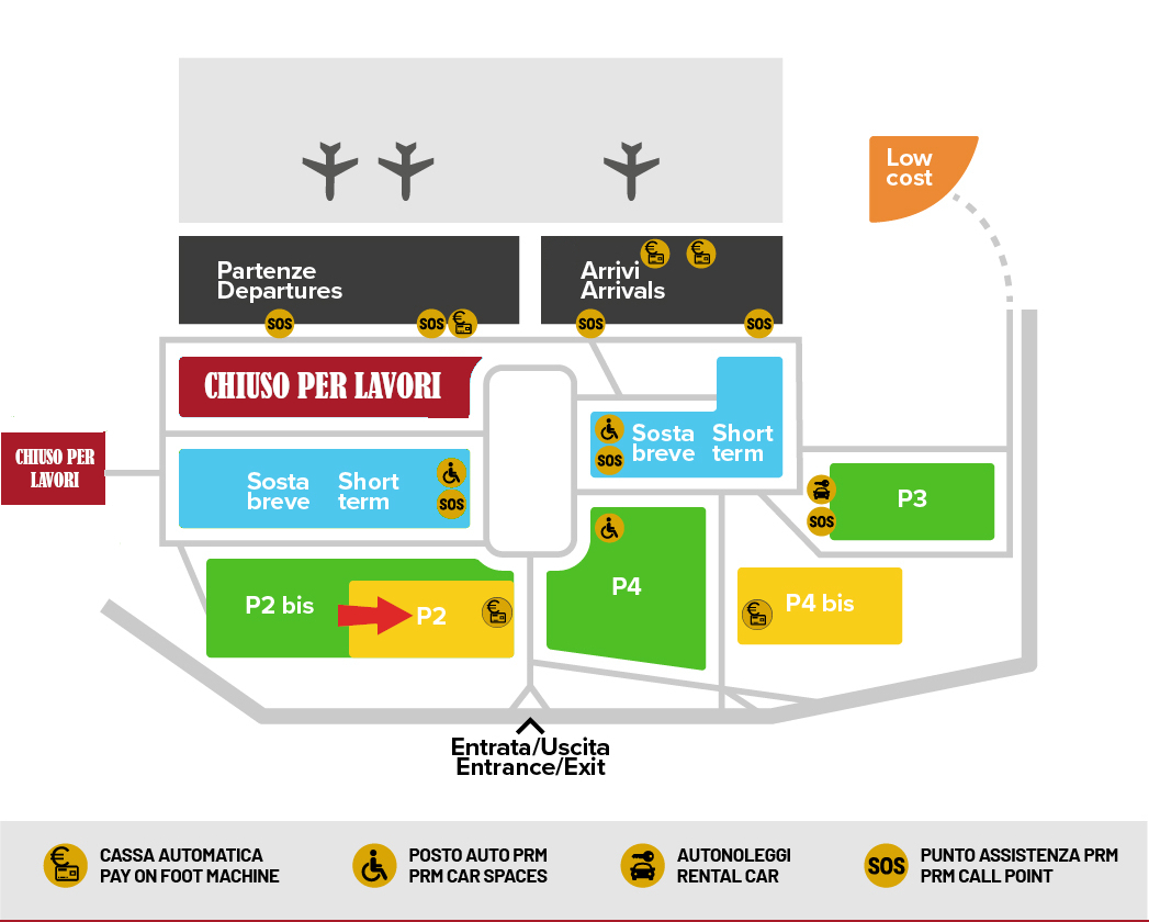 Verona airport parking Park P2 map