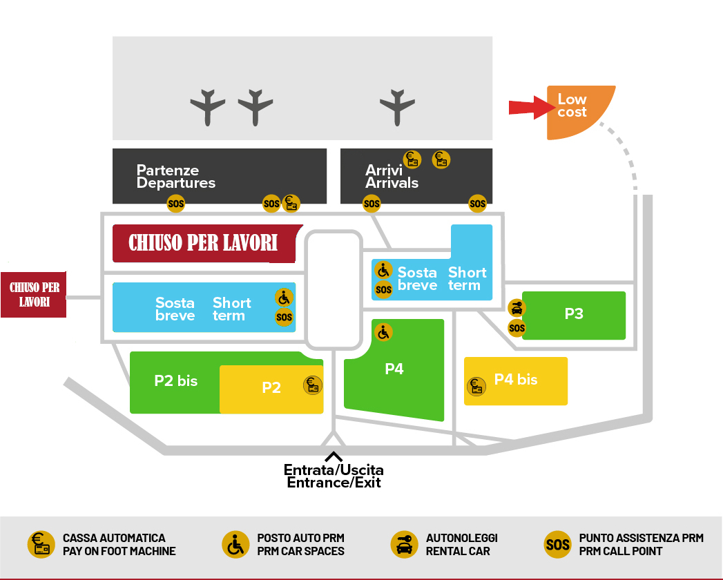 Verona airport parking Low Cost map