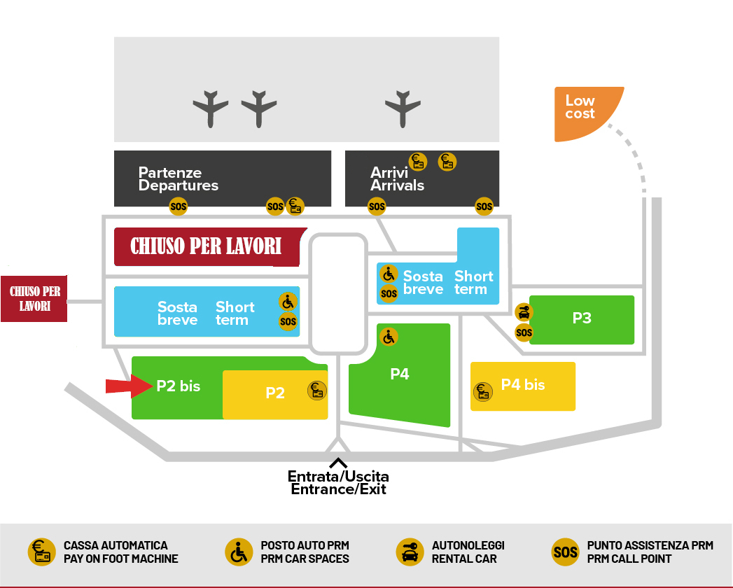 Verona airport parking Park P2 bis map