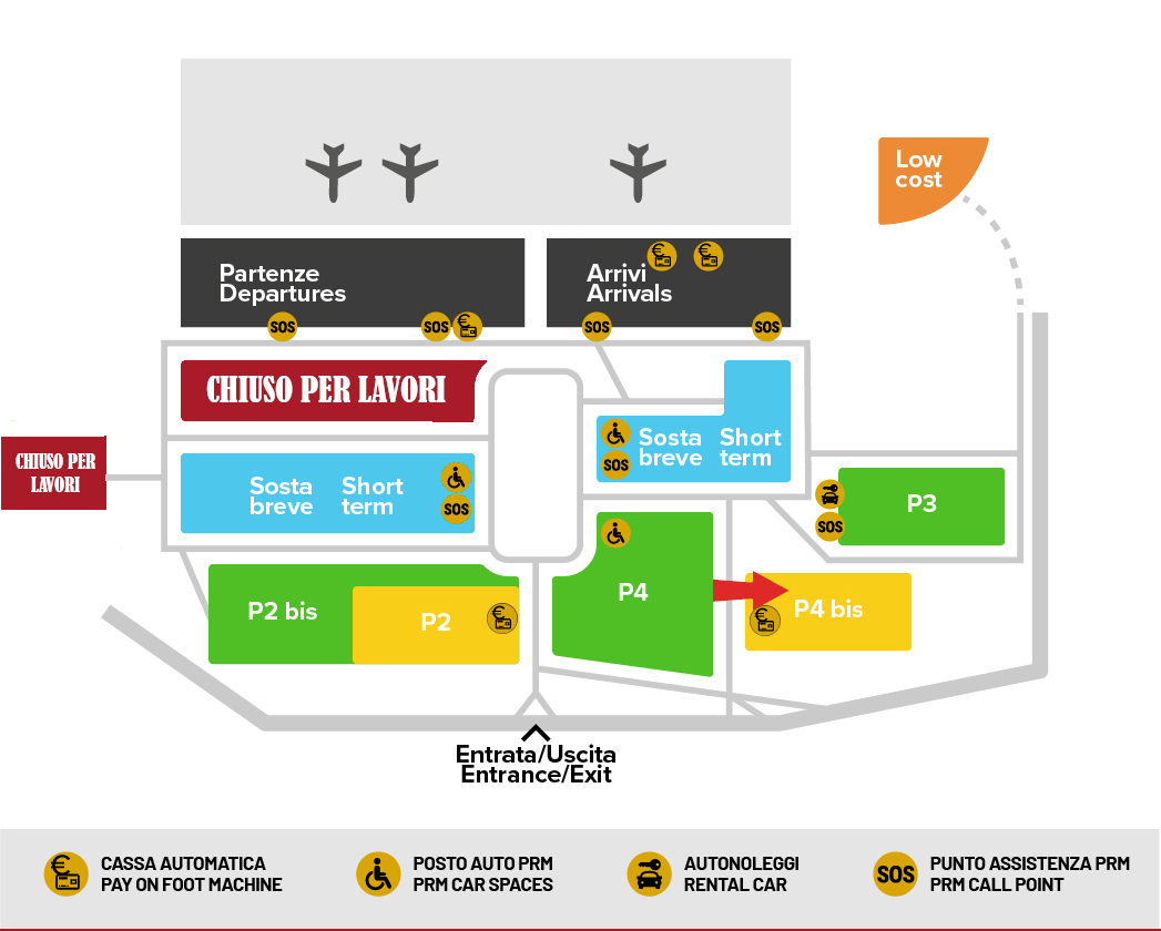 Verona airport parking Park P4 bis map
